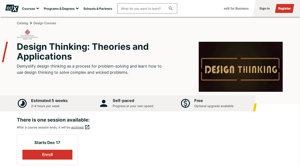 Design Thinking: Theories and Applications – Offered by The Hong Kong Polytechnic University