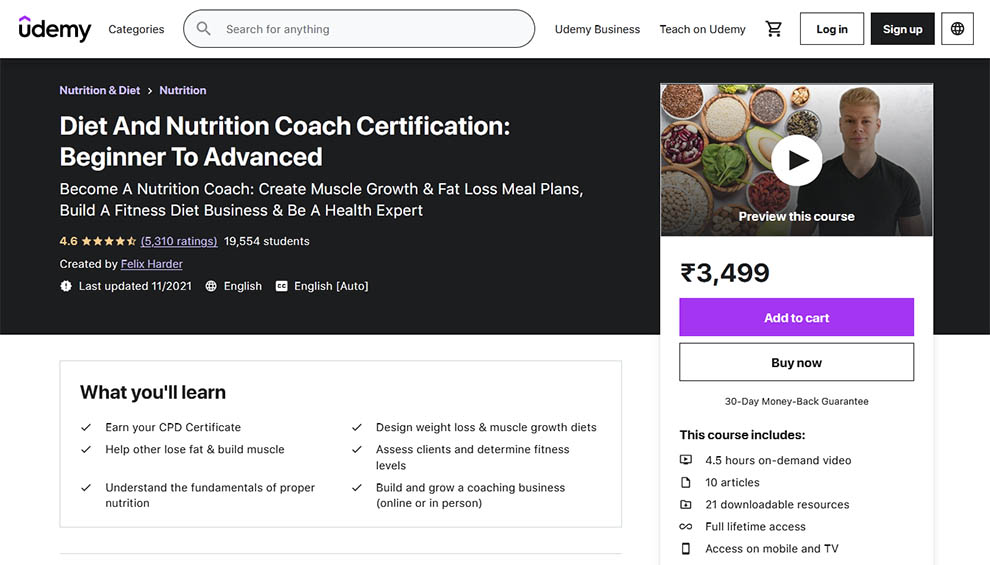 Diet And Nutrition Coach Certification: Beginner To Advanced