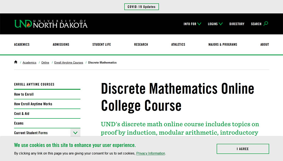 Discrete Mathematics Online College Course