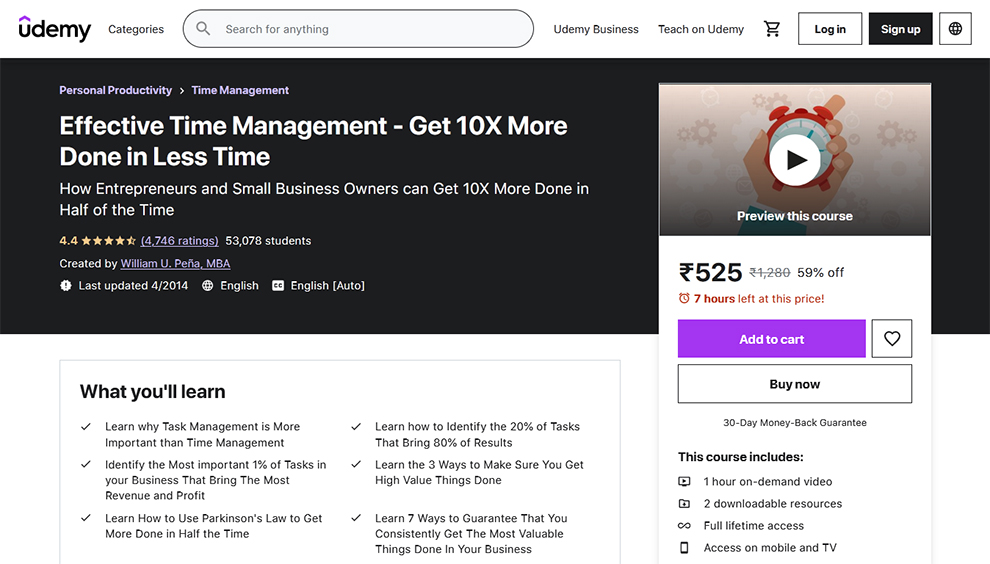 Effective Time Management - Get 10X More Done in Less Time