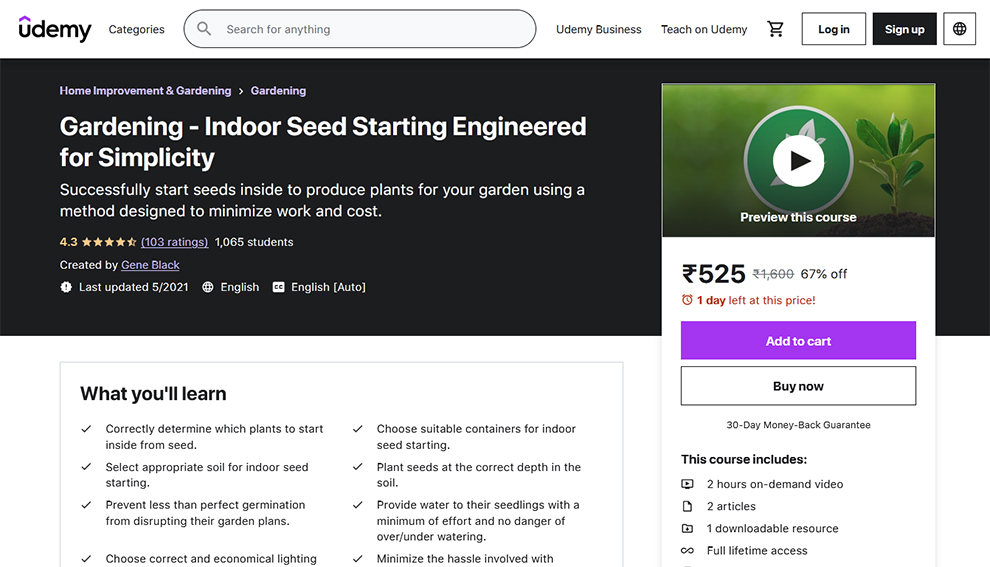 Gardening - Indoor Seed Starting Engineered for Simplicity