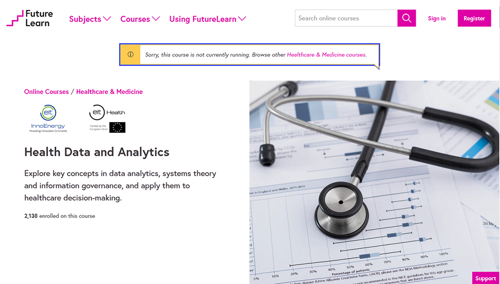 Health Data and Analytics by (FutureLearn)
