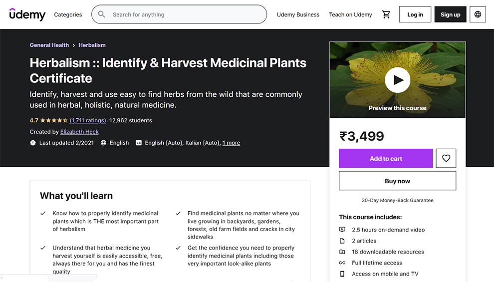 Herbalism :: Identify & Harvest Medicinal Plants Certificate
