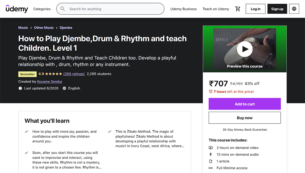 How to Play Djembe, Drum & Rhythm and teach Children. Level 1