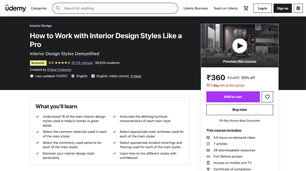 How to work with Interior Design Styles Like a Pro by Udemy