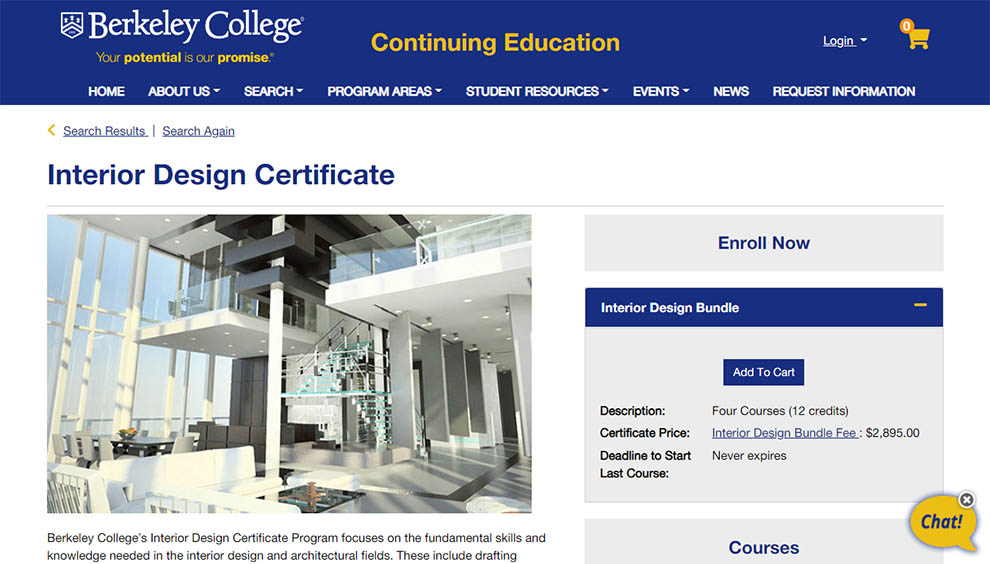 Interior Design Certificate Course by Berkeley College