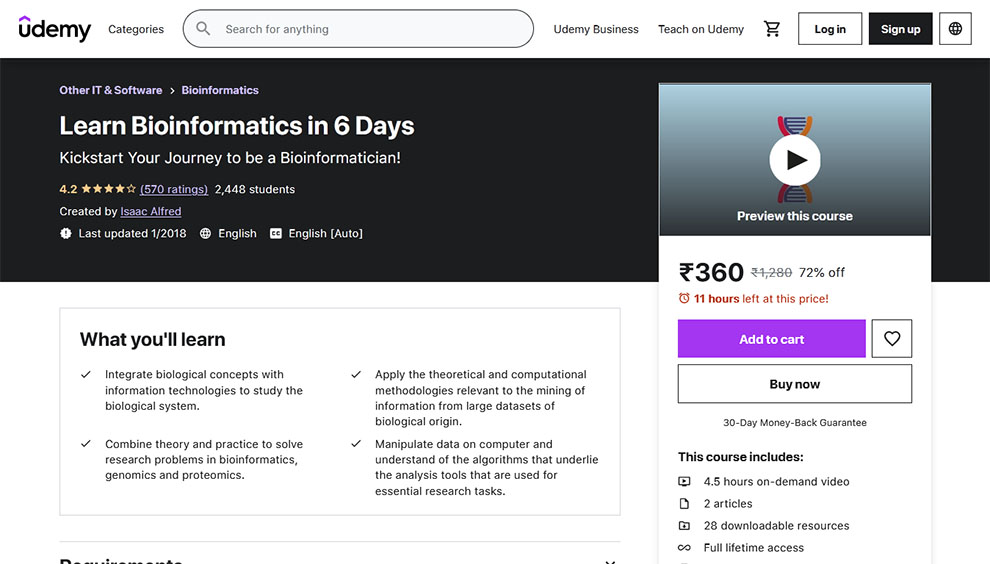 Learn Bioinformatics in 6 Days