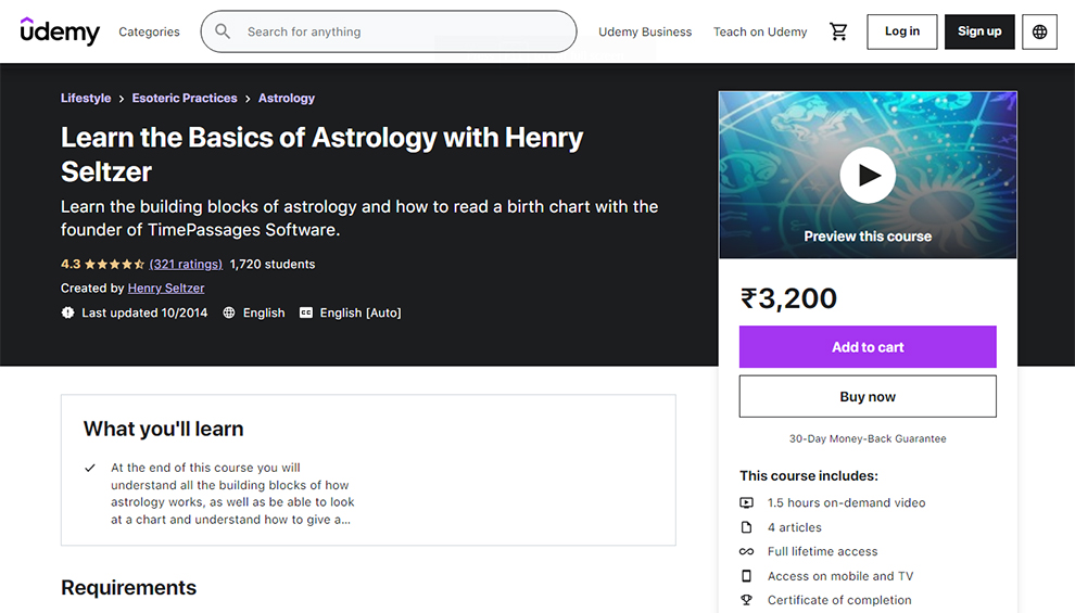 Learn the basics of Astrology with Henry Seltzer [by Udemy]