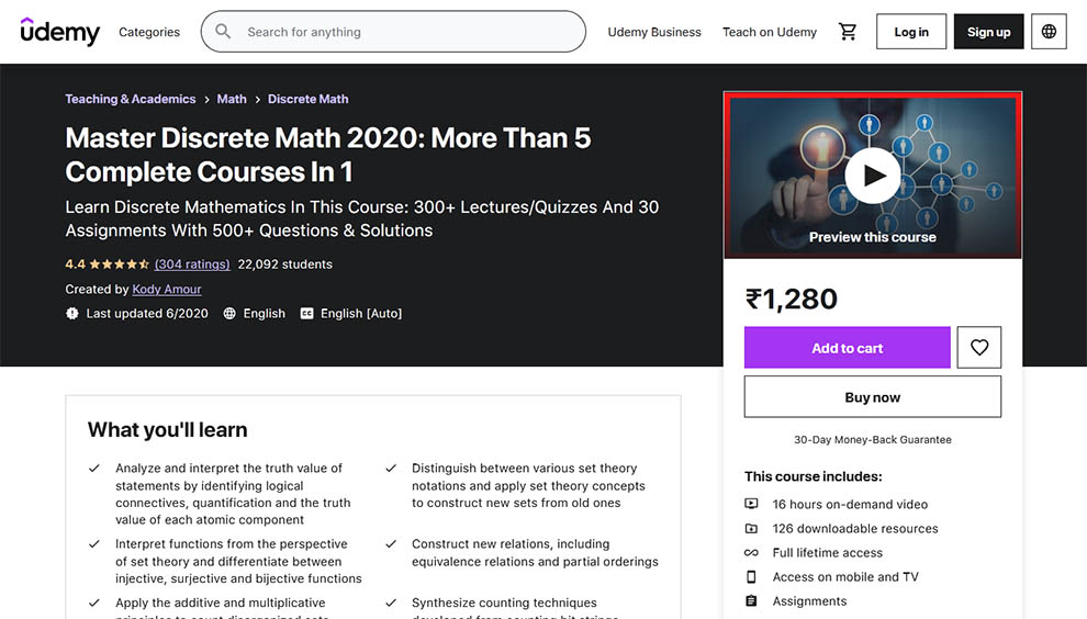 Master Discrete Math 2020: More Than 5 Complete Courses In 1