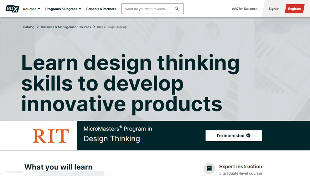 MicroMasters® Program in Design Thinking – Offered by Rochester Institute of Technology