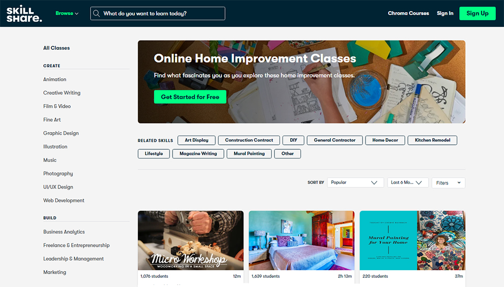 Online Home Improvement Classes – Skillshare