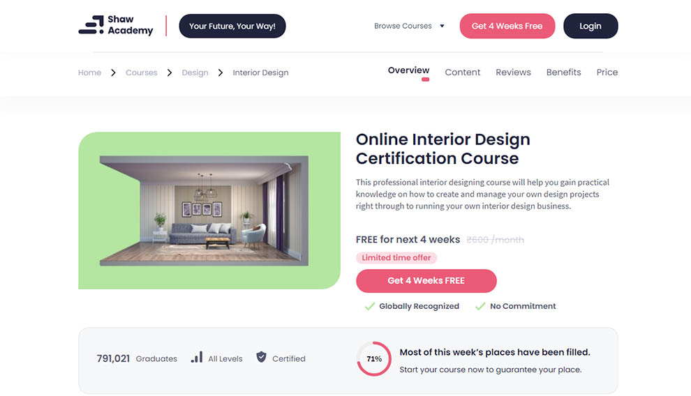 Online Interior Design Certification Course by Shaw Academy