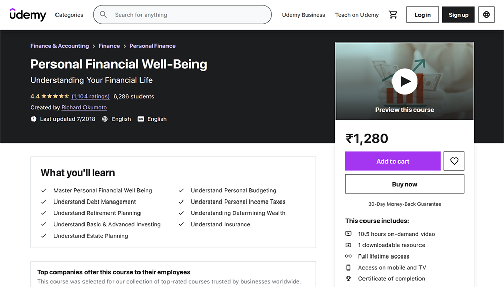 Personal Financial Well Being