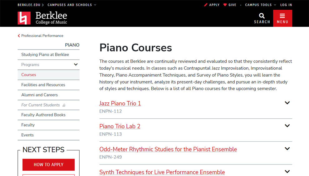 Piano Courses by Berklee College of Music