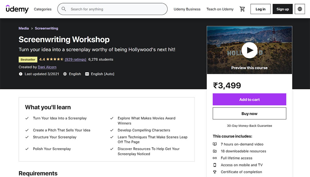 Screenwriting Workshop by Udemy