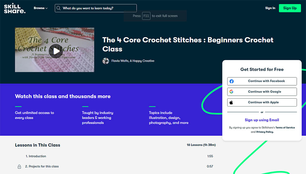 The 4 Core Crochet Stitches: Beginners Crochet Class by Skillshare