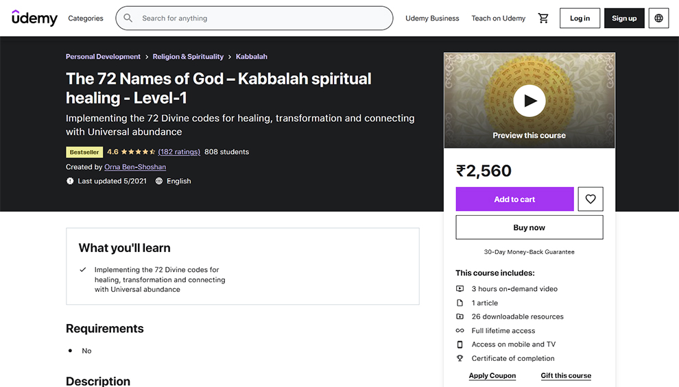 The 72 Names of God – Kabbalah spiritual healing - Level-1