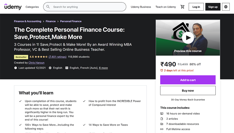 The Complete Personal Finance Course: Save, Protect, Make More