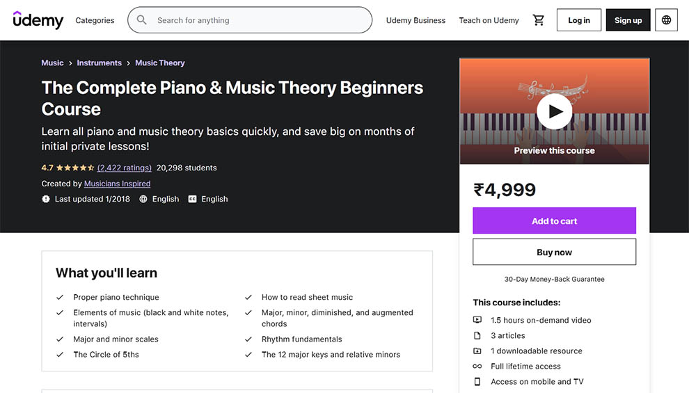 The Complete Piano & Music Theory Beginners Course