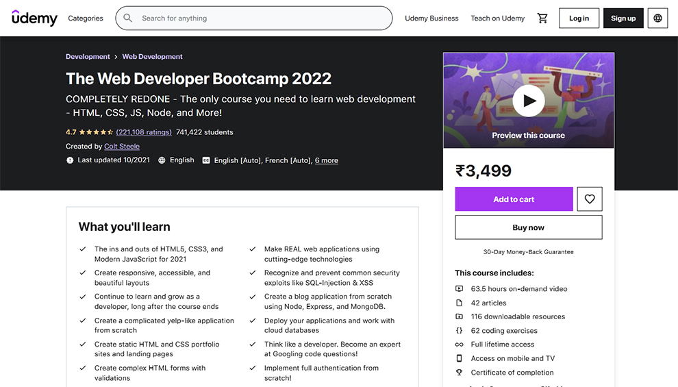 The Web Developer Bootcamp 2022