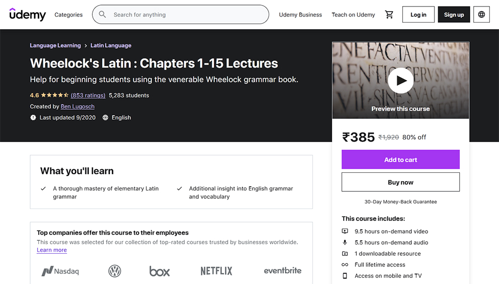 Wheelock’s Latin: Chapters 1-15 Lectures 