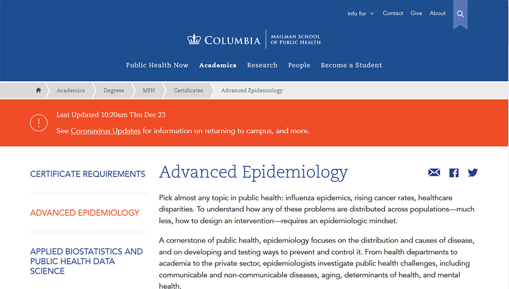 Advanced Epidemiology by Columbia Mailman School of Public Health