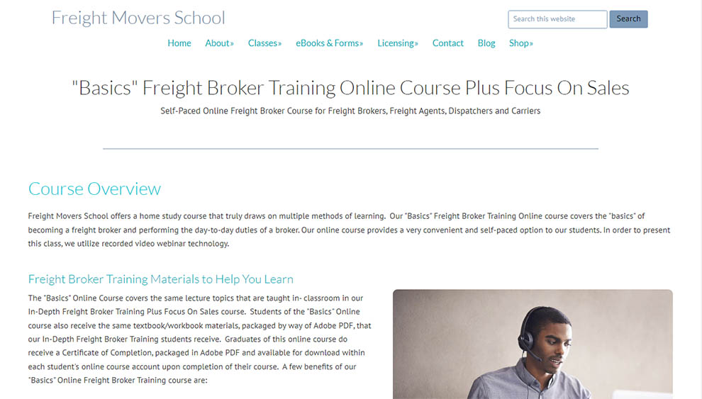 Basics Freight Broker Training Online Course Plus Focus on Sales Course