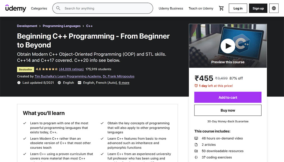 Beginning C++ Programming – From Beginner to Beyond