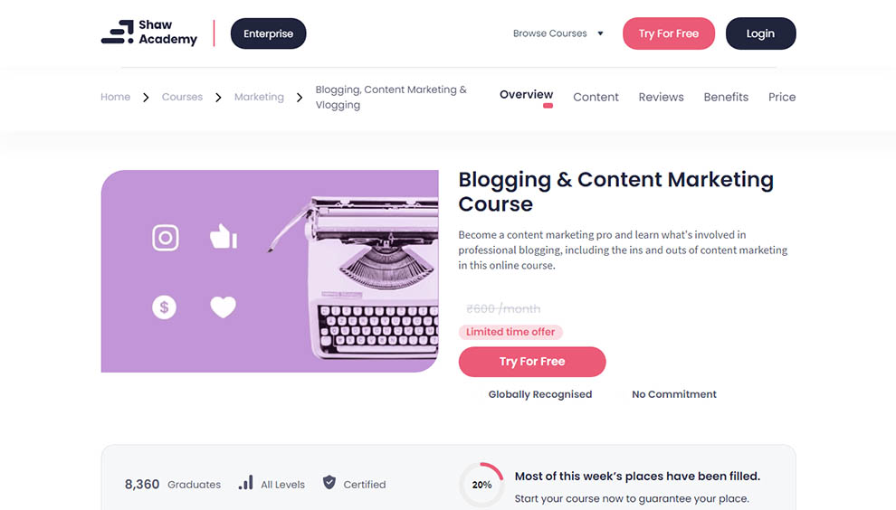 Blogging & Content Marketing Course