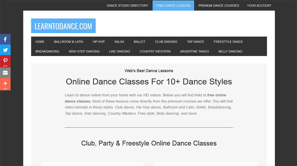 Online Dance Classes by Learntodance