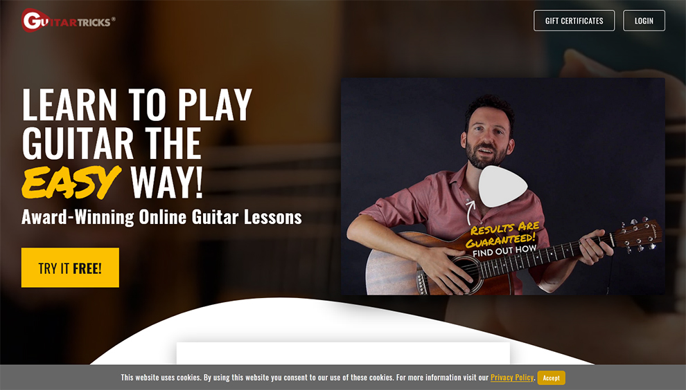 Free Online Guitar Lessons - Easy Step-by-Step video Lessons by GUITARTRICKS