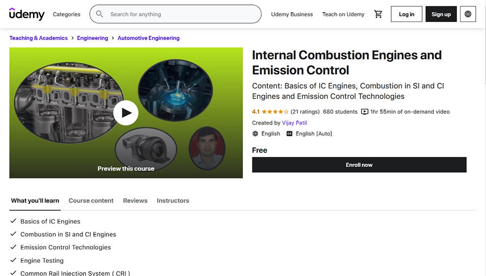 Internal Combustion Engines and Emission Control