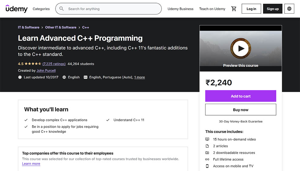 Learn Advanced C++ Programming