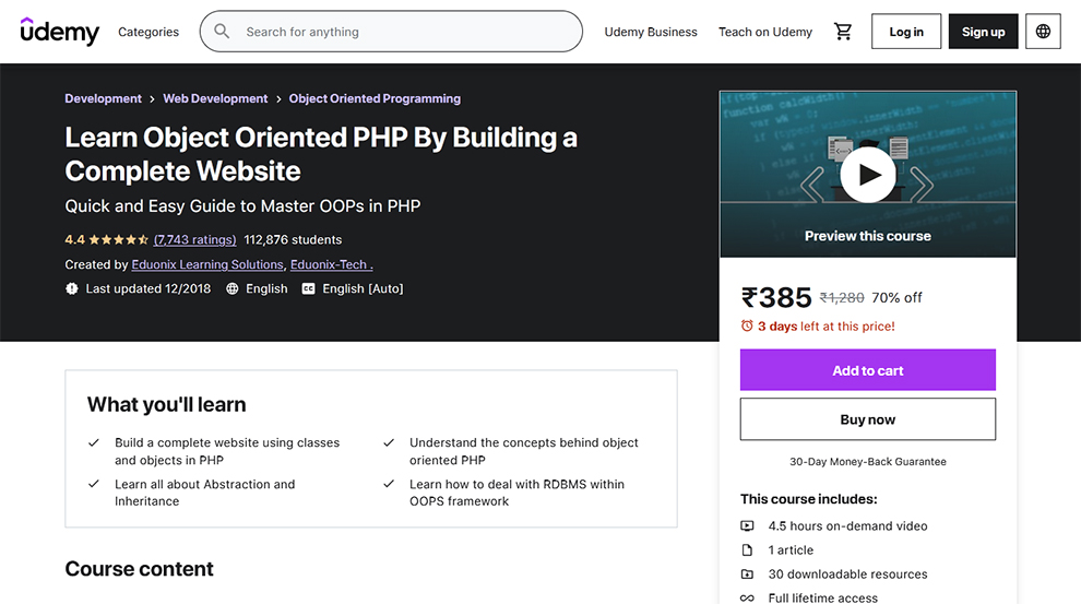 Learn Object Oriented PHP By Building a Complete Website