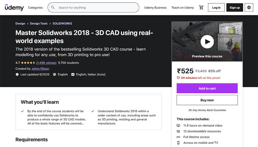 Master SolidWorks 2018 – 3D CAD Using Real-Life Examples