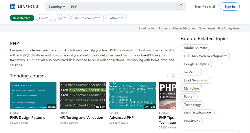 PHP – [LinkedIn Learning]