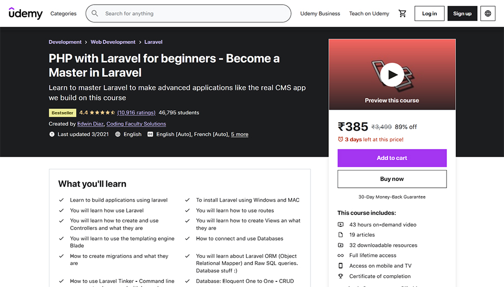 PHP with Laravel for beginners - Become a Master in Laravel