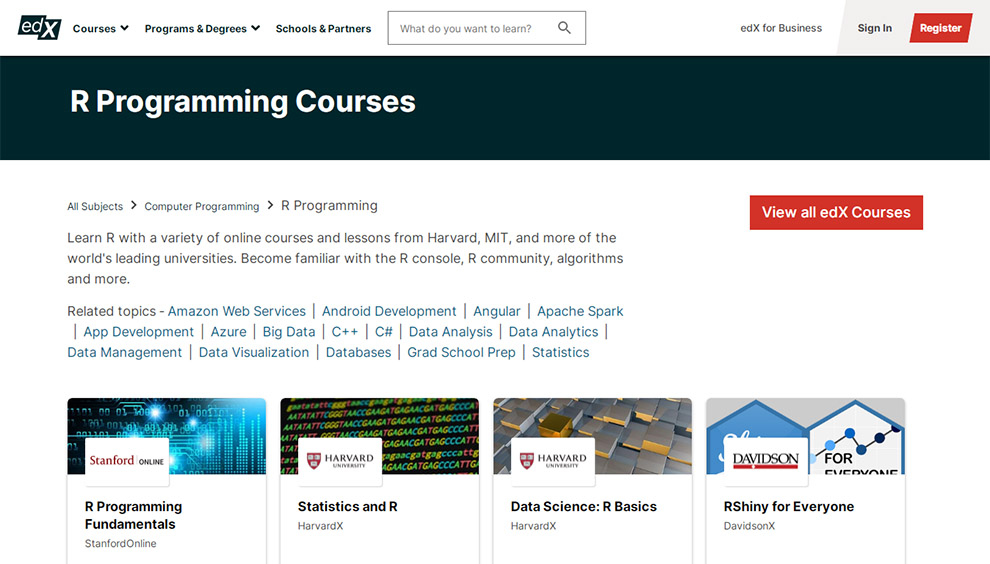 R Programming Courses by edX