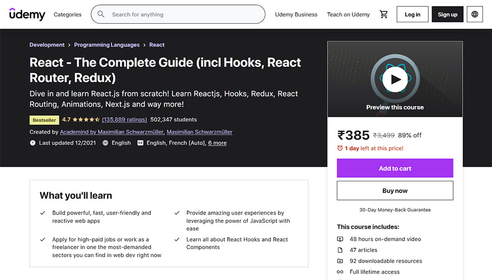 React – The Complete Guide