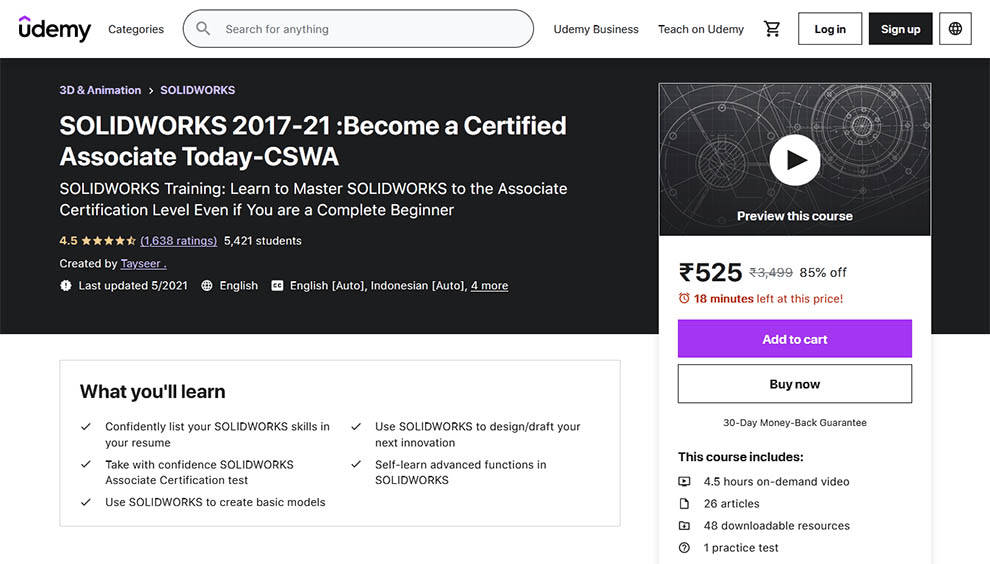 SOLIDWORKS 2017-21: Become a Certified Associate Today
