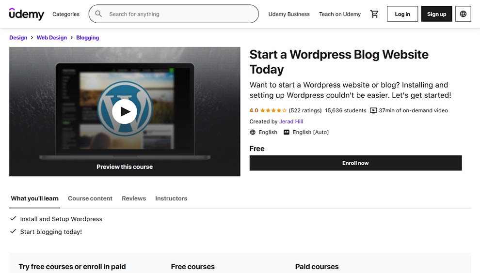 Start a WordPress Blog Website Today