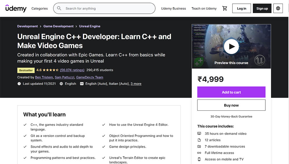 Unreal Engine C++ Developer: Learn C++ and make Video Games