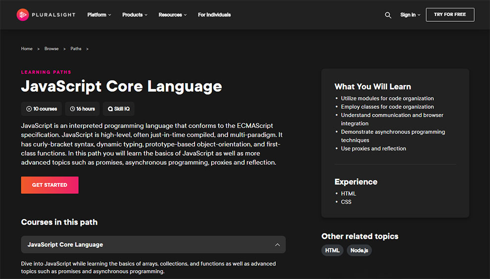 JavaScript Core Language