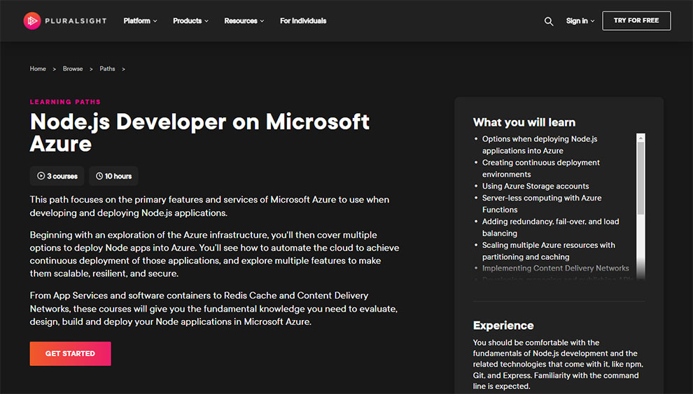 Node.JS Developer on Microsoft Azure