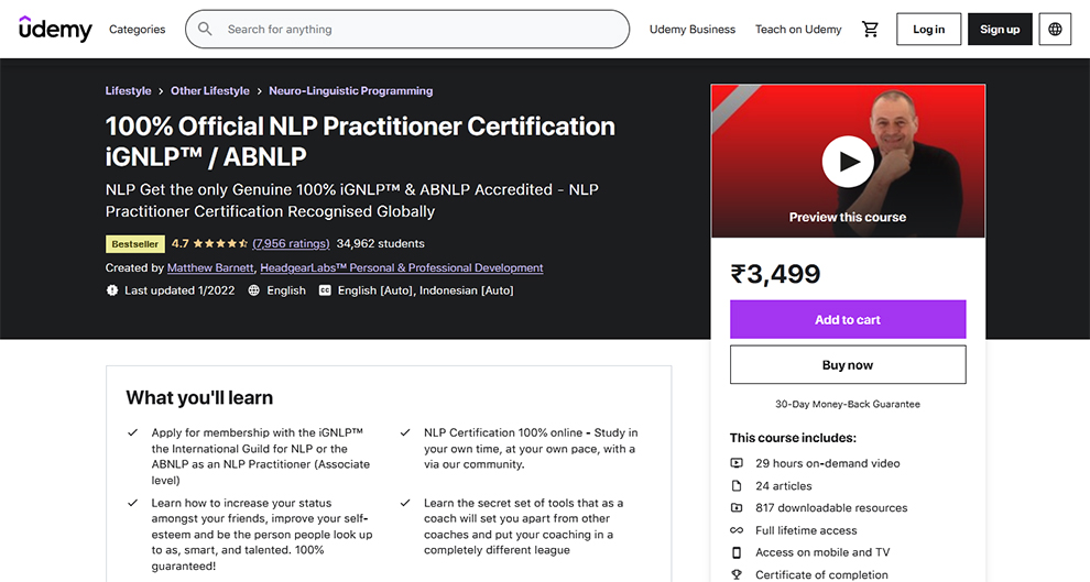 100% Official NLP Practitioner Certificate iGNLP/ABNLP