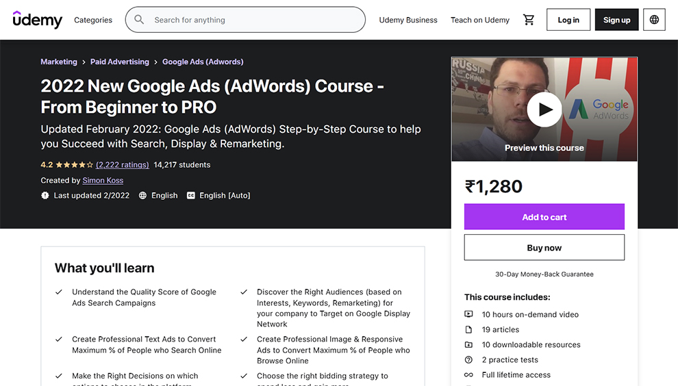 2022 New Google Ads (AdWords) Course - From Beginner to PRO