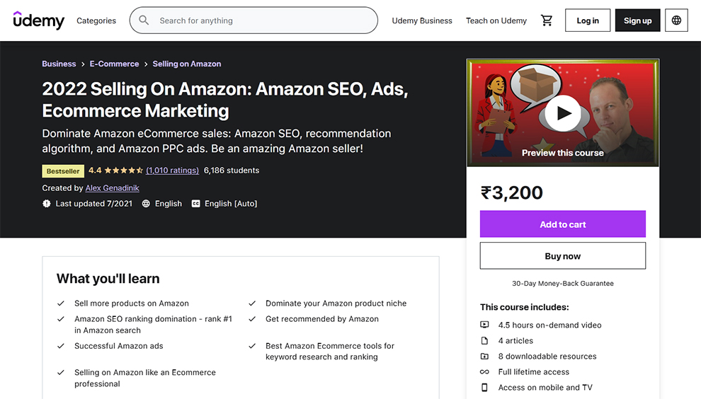 2022 Selling On Amazon: Amazon SEO, Ads, Ecommerce Marketing