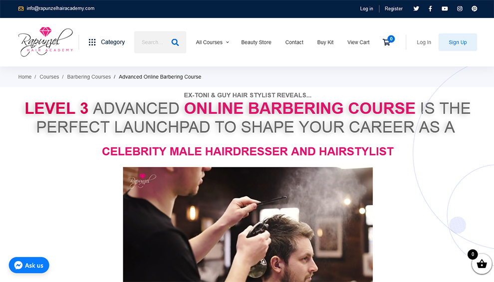Advanced Online Barbering Course by Rapunzel Hair Academy