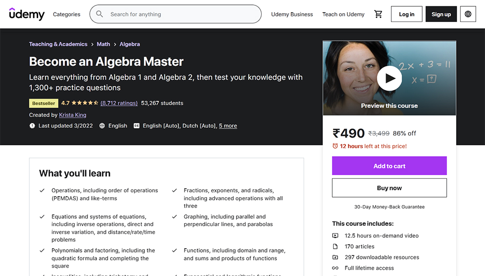 Become an Algebra Master