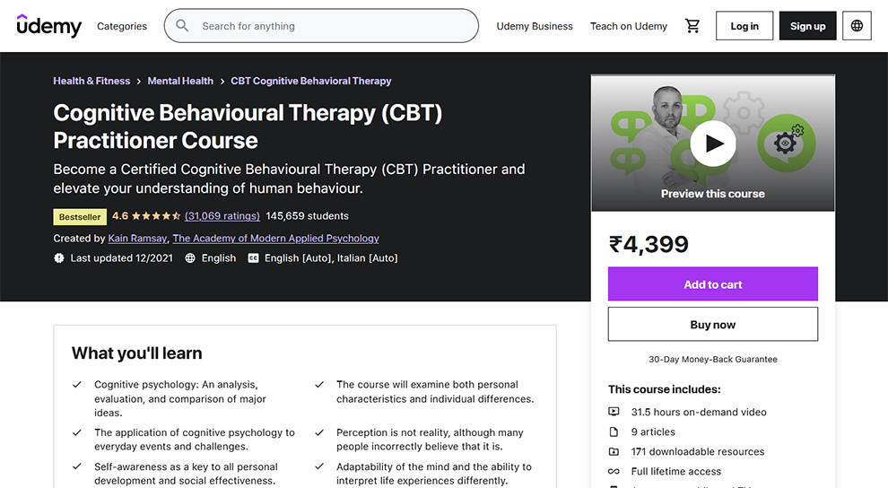 Cognitive Behavioural Therapy (CBT) Practitioner Course